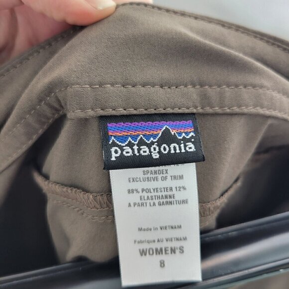 Patagonia Women's All-Out Brown Capris, Light Weight Outdoor Pants Size 8 - Picture 9 of 9